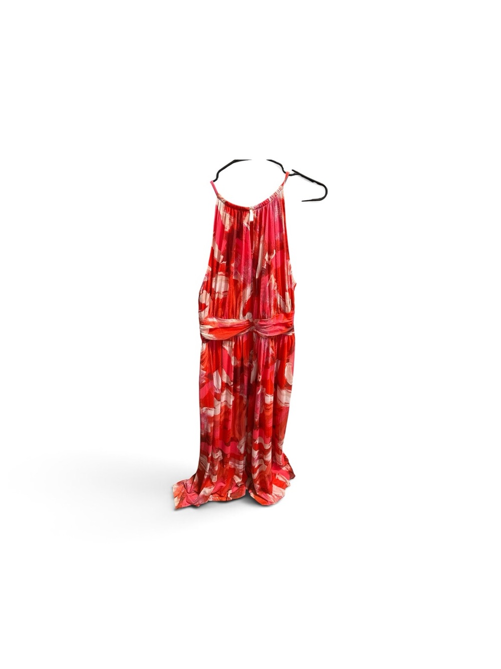 London Fog Sleeveless Red-Pink Printed Maxi Dress xl - Picture 2 of 3